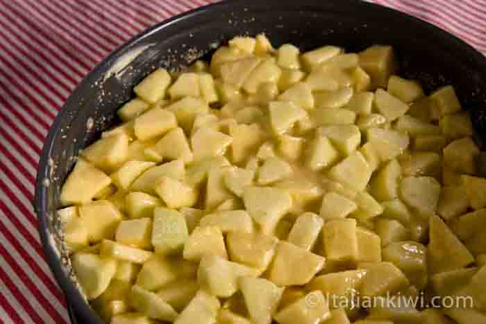 Apple cake before baking