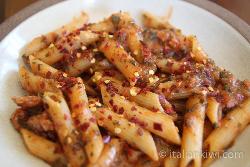 Penne Pasta With Sausage And Spinach | Italian Kiwi