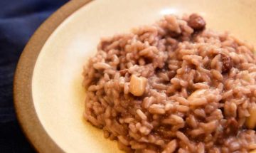 Sausage and dried bean risotto