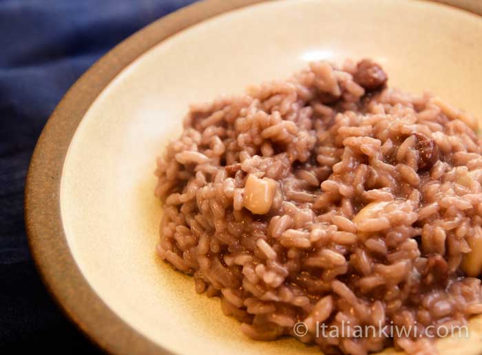 Sausage and dried bean risotto