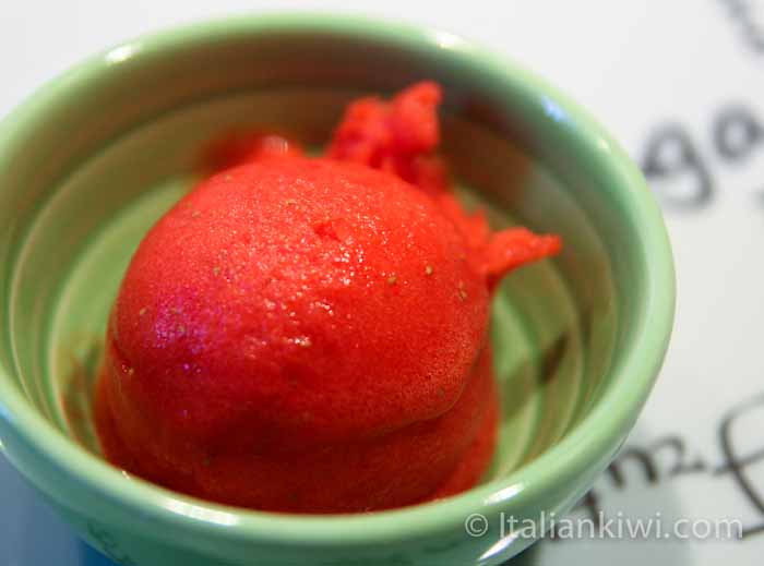 Strawberry sorbet