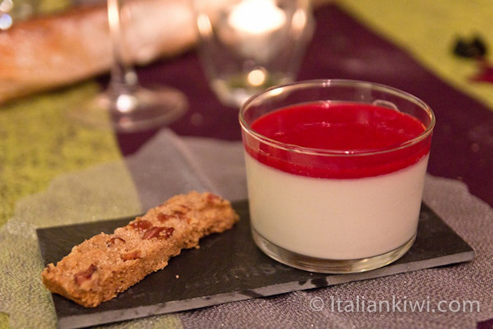 Panna cotta with pecan shortbread