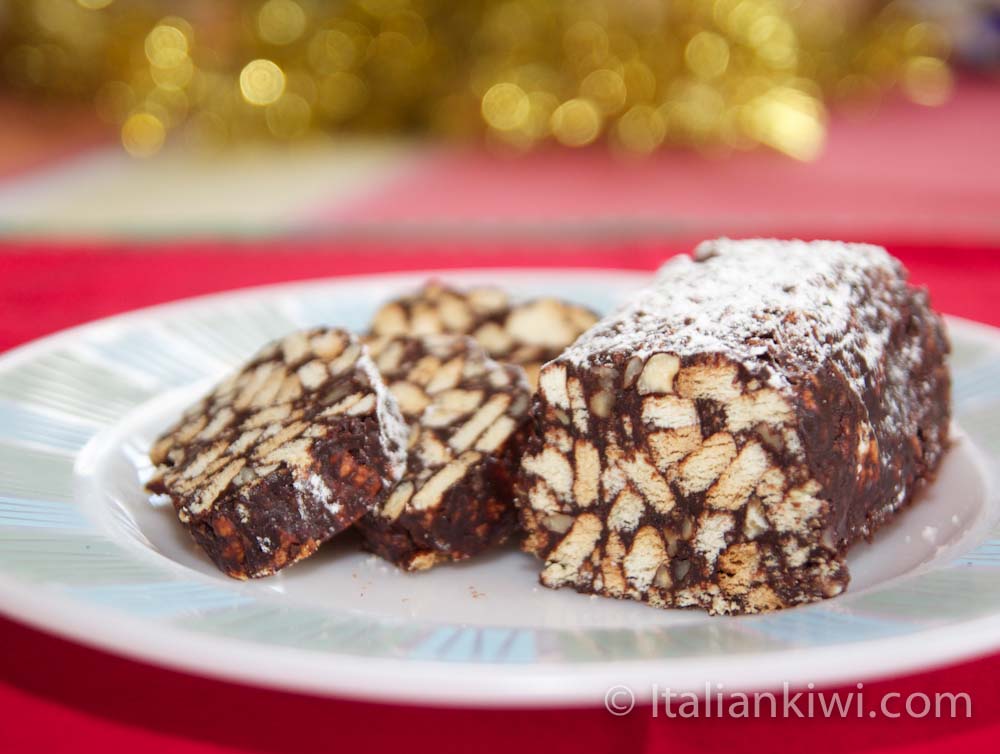 Salame Dolce di Nonna Benedetta. An Italian sweet treat for Christmas.