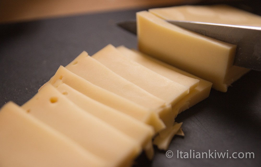 Thick slices of fontina cheese