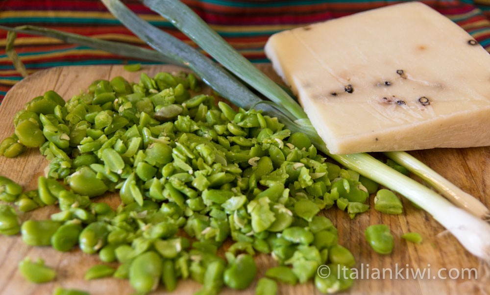 Fava Bean Frittata ingredients