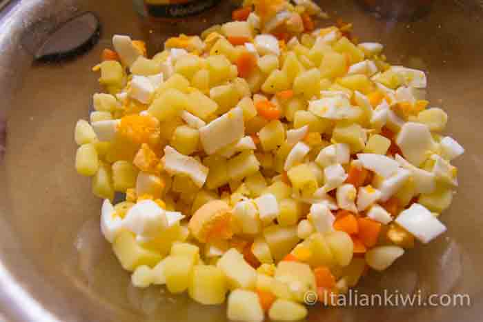 Vegetables for Insalata Russa