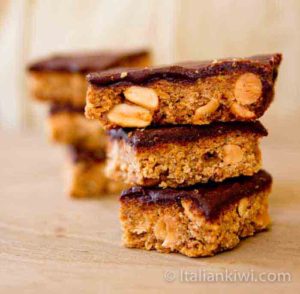 Peanut and Coconut Square with Chocolate Icing