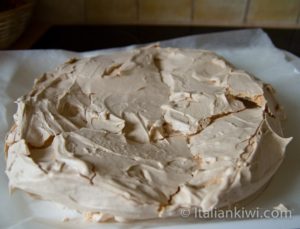 Cooked pavlova. the cracks will be covered!