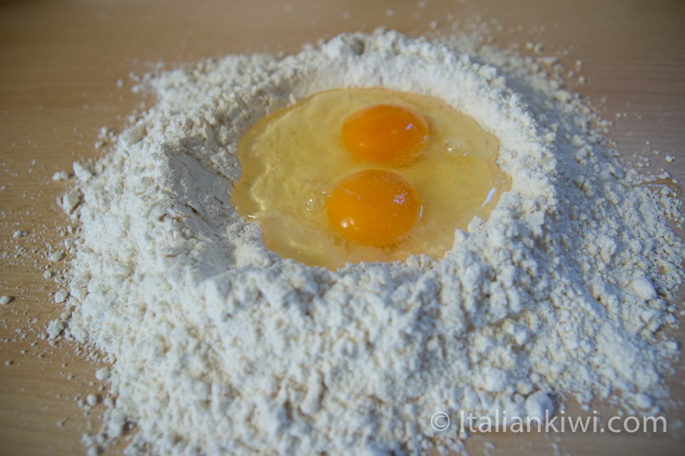 eggs and flour for pasta