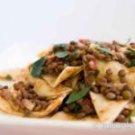 Fresh pasta with lentil sauce