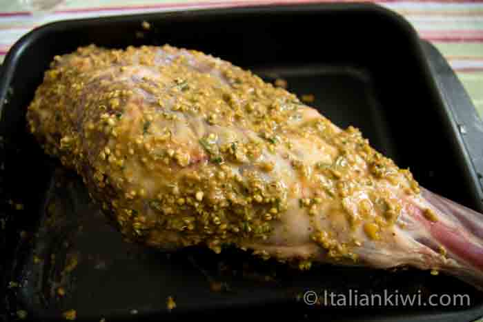 marinade rub on a leg of lamb