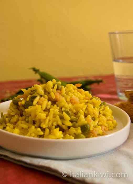 risotto with prawns and peas