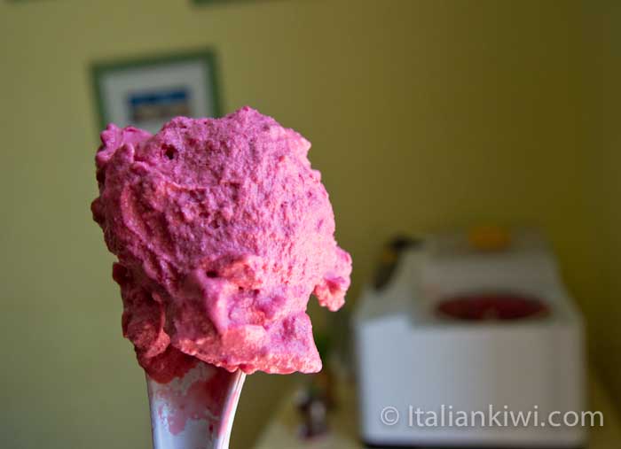 ice cream with fruit