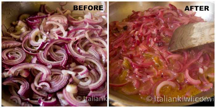 Before and After onions