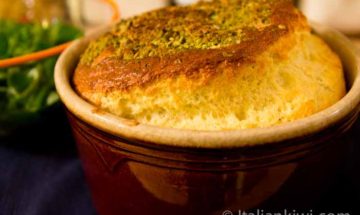 Goat Cheese and Pistachio Souffle