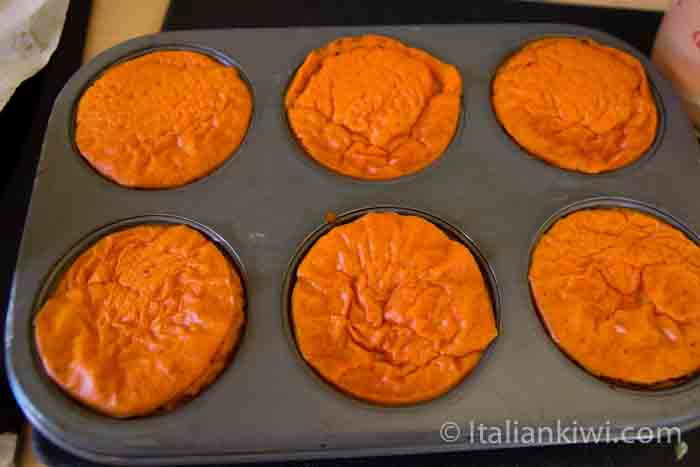 Just baked red pepper flans