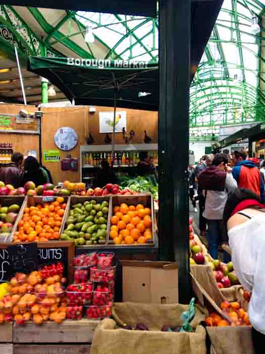 Fruit and vegetable stand at Borough Market, London