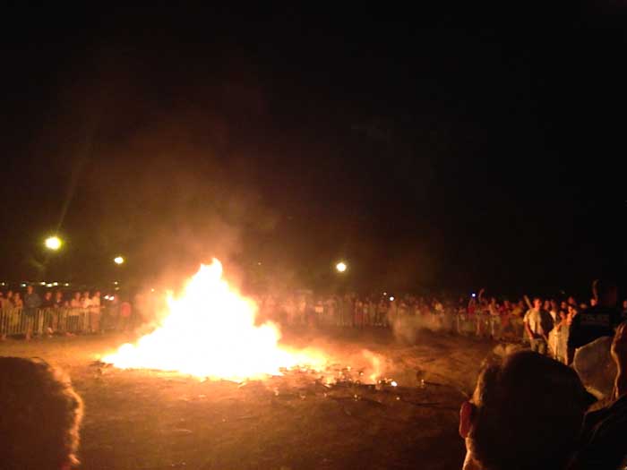 Jumping the bonfire in Valbonne, France
