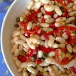 Bean and roasted red pepper salad