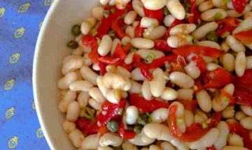 Spanish Tapas: Bean Salad With Red Peppers