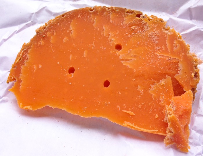Orange mimolette cheese from Lille, France
