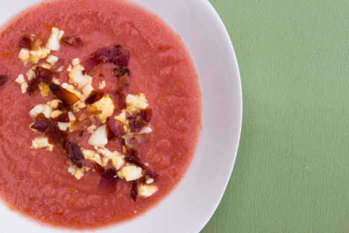 Salmorejo: cold tomato and brasd soup from Spain