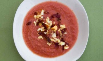 Salmorejo: cold tomato and bread soup from Spain