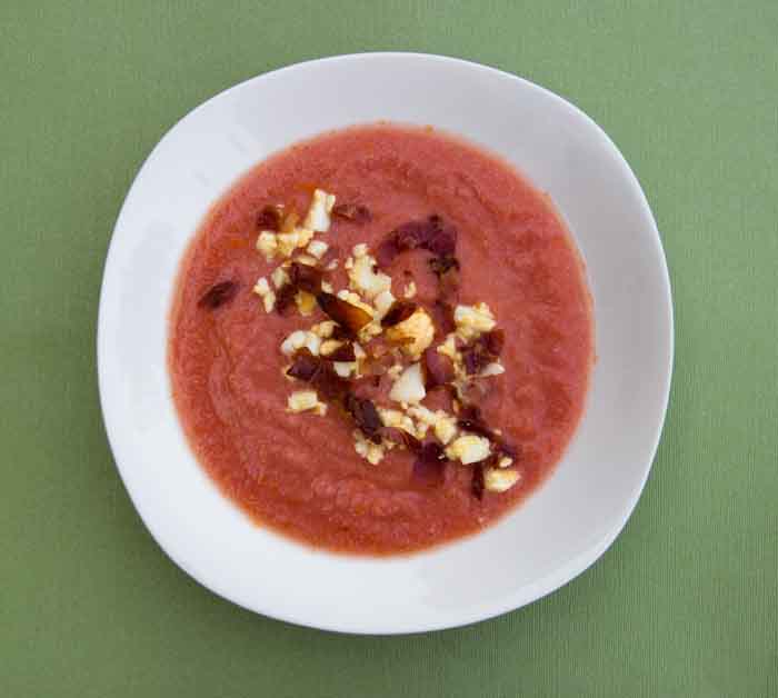 Salmorejo: cold tomato and bread soup from Spain