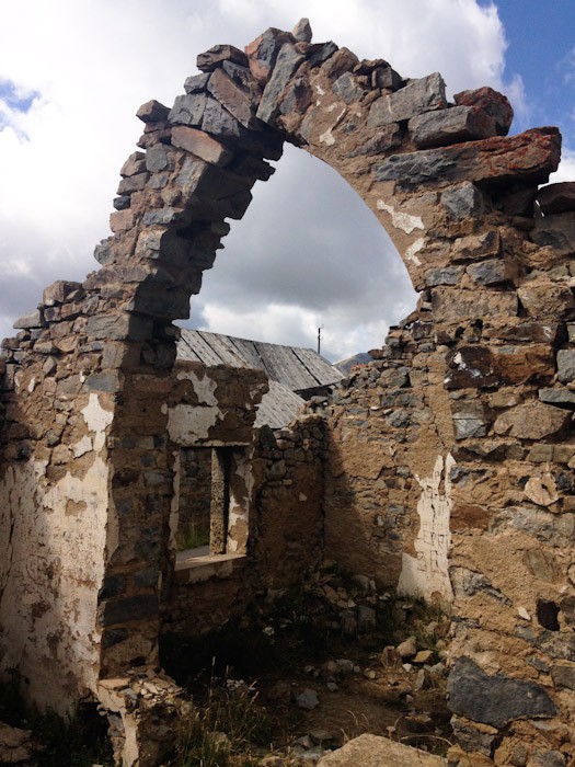 Military base ruins, Col de Fourches, Haute Alpes, France