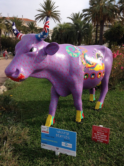 Beatles cow in Cannes, France