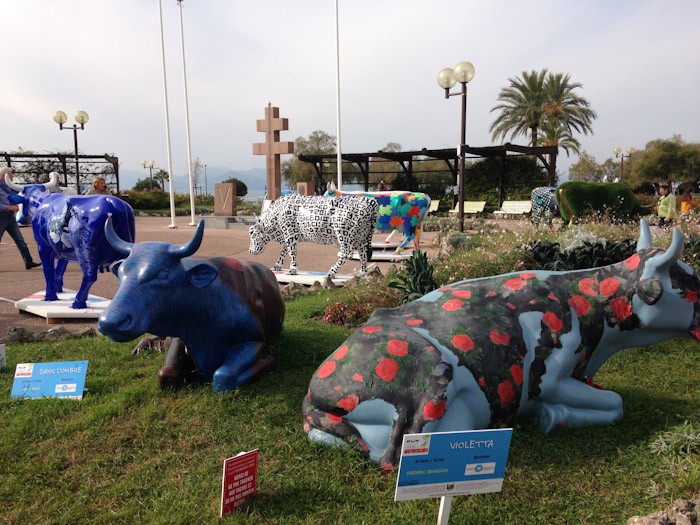Painted Cows in Cannes, France