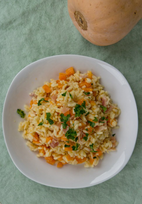 Squash and speck risotto from Italian Kiwi