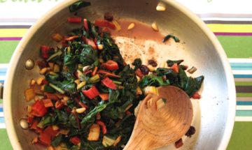 Rainbow chard with raisins and pinenuts