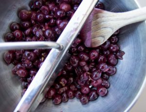 Milling grapes for sorbet