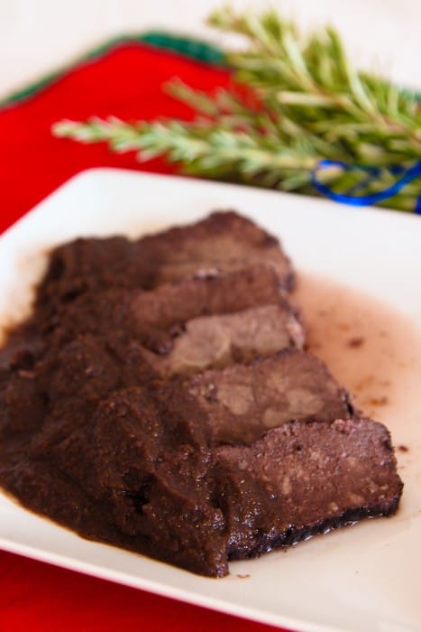 Italian beef pot-roast simmered in red wine