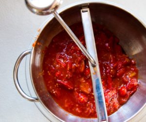 sieve the tomato passata