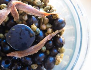 Ingredients for tapenade