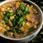 Pasta e fagioli (Borlotti bean soup with pasta