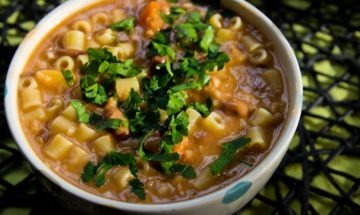 Pasta e fagioli (Borlotti bean soup with pasta