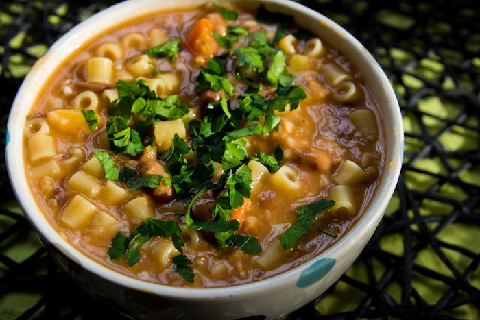 Pasta e fagioli (Borlotti bean soup with pasta