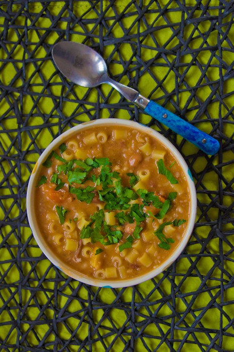 Pasta e fagioli (Borlotti bean soup with pasta)