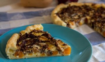 Pumpkin and radicchio tart