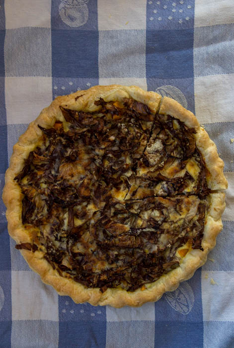 Pumpkin radicchio tart