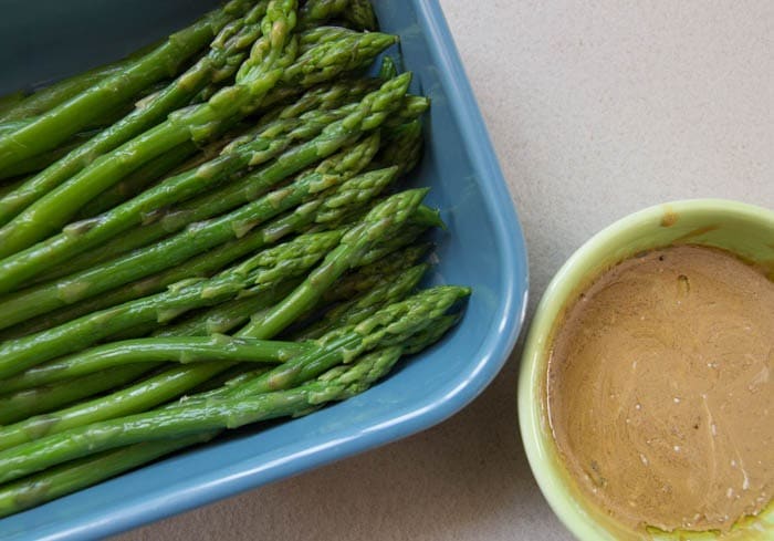 Asparagus salad with balsamic-mustard sauce