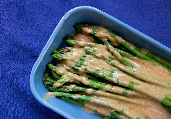 Asparagus salad with balsamic-mustard sauce