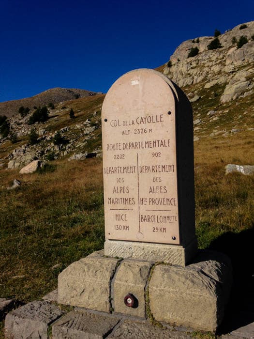 Hiking stele for Col De la Cayolle