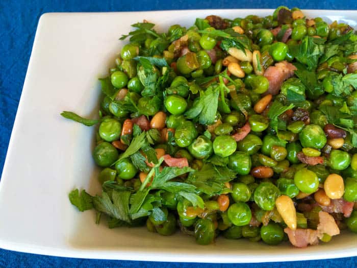 Peas With Bacon And Pine-Nuts