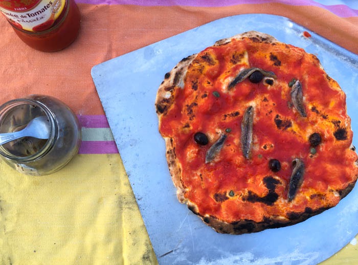 Pizza Rossa with Anchovies