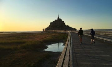 Mont St Michel walkway, Normandy, France